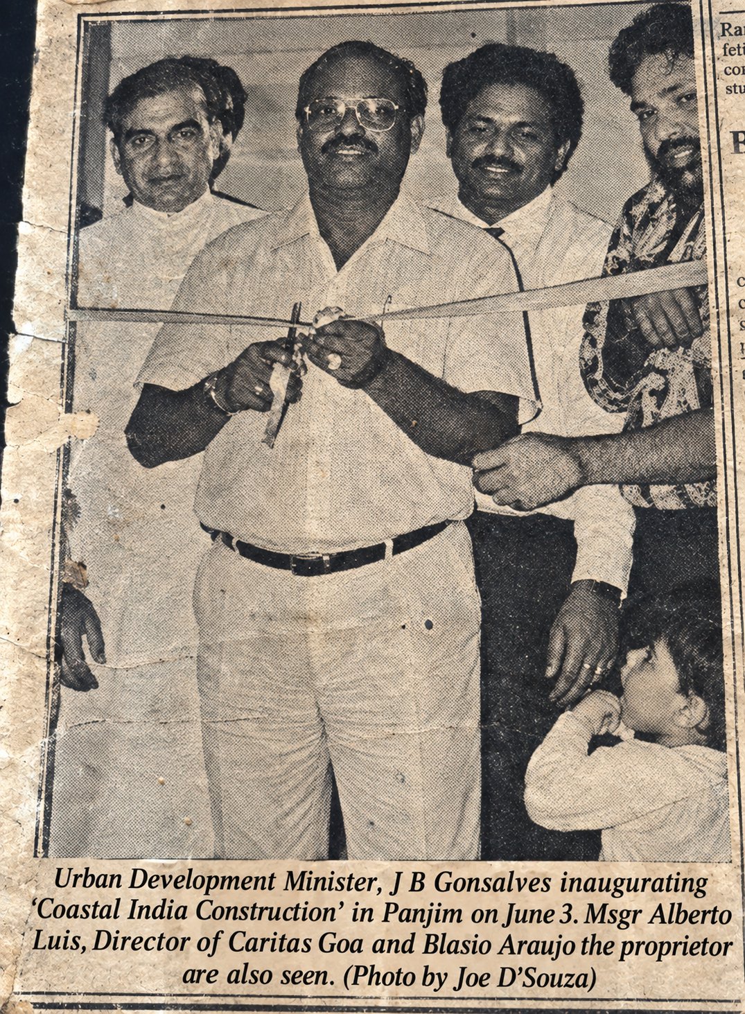 Urban Development Minister inaugurating Coastal India Construction in Panjim, June 3 1989